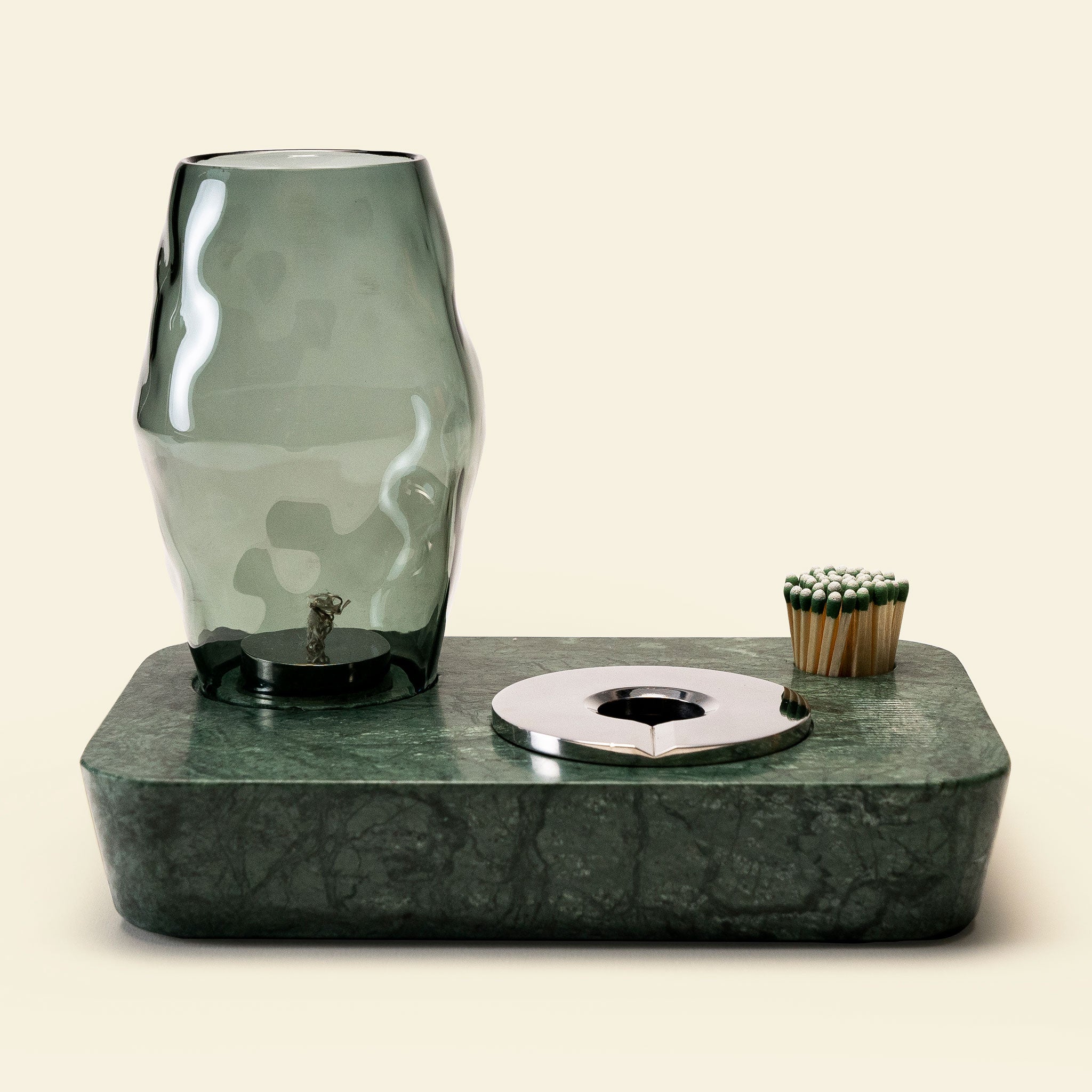 Oil Lamp In Green Marble Houseplant HOUSEPLANT