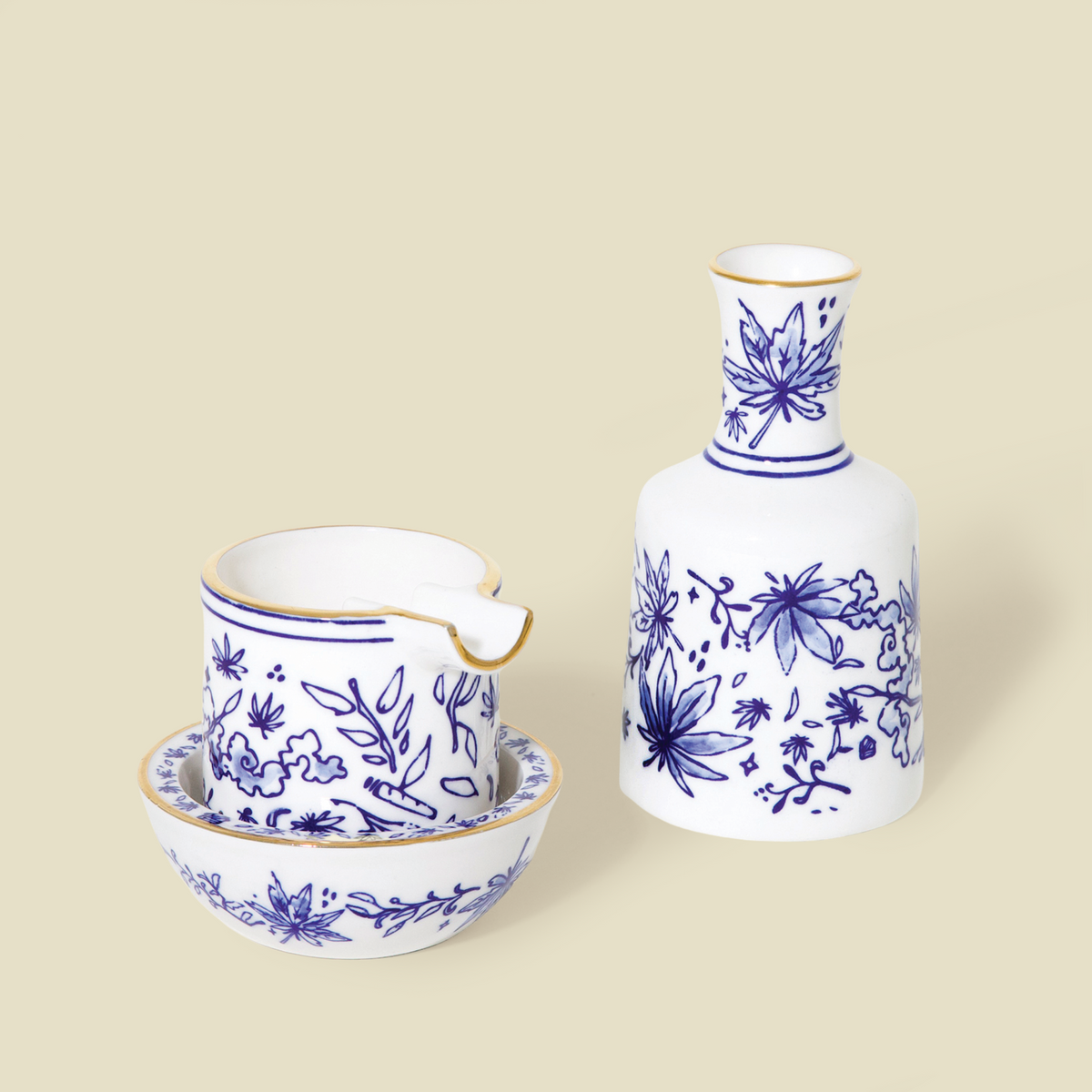 Ashtray Set by Seth - Floral | Cute Ceramic Ashtray Set