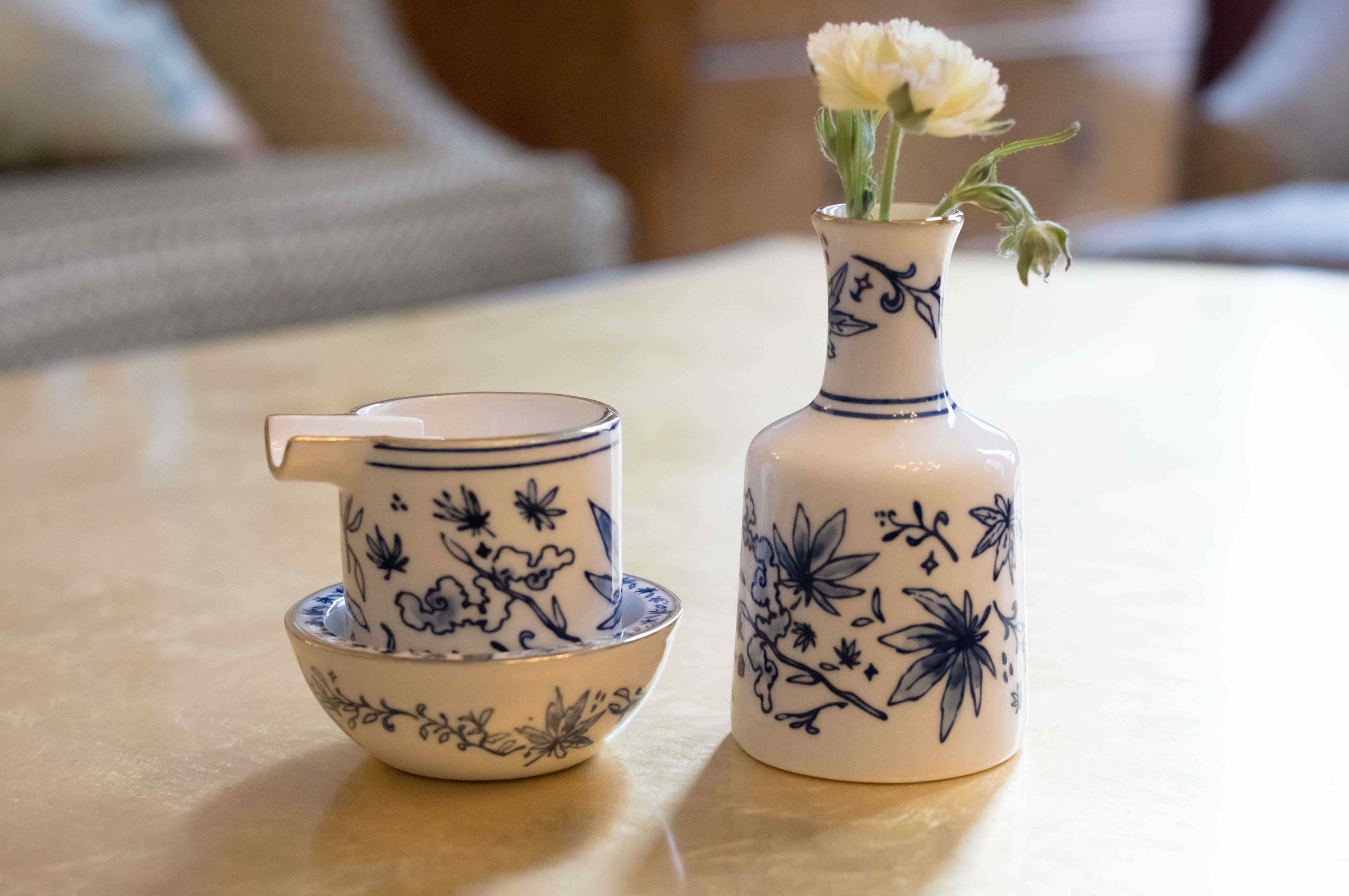 Ashtray Set by Seth - Floral | Cute Ceramic Ashtray Set