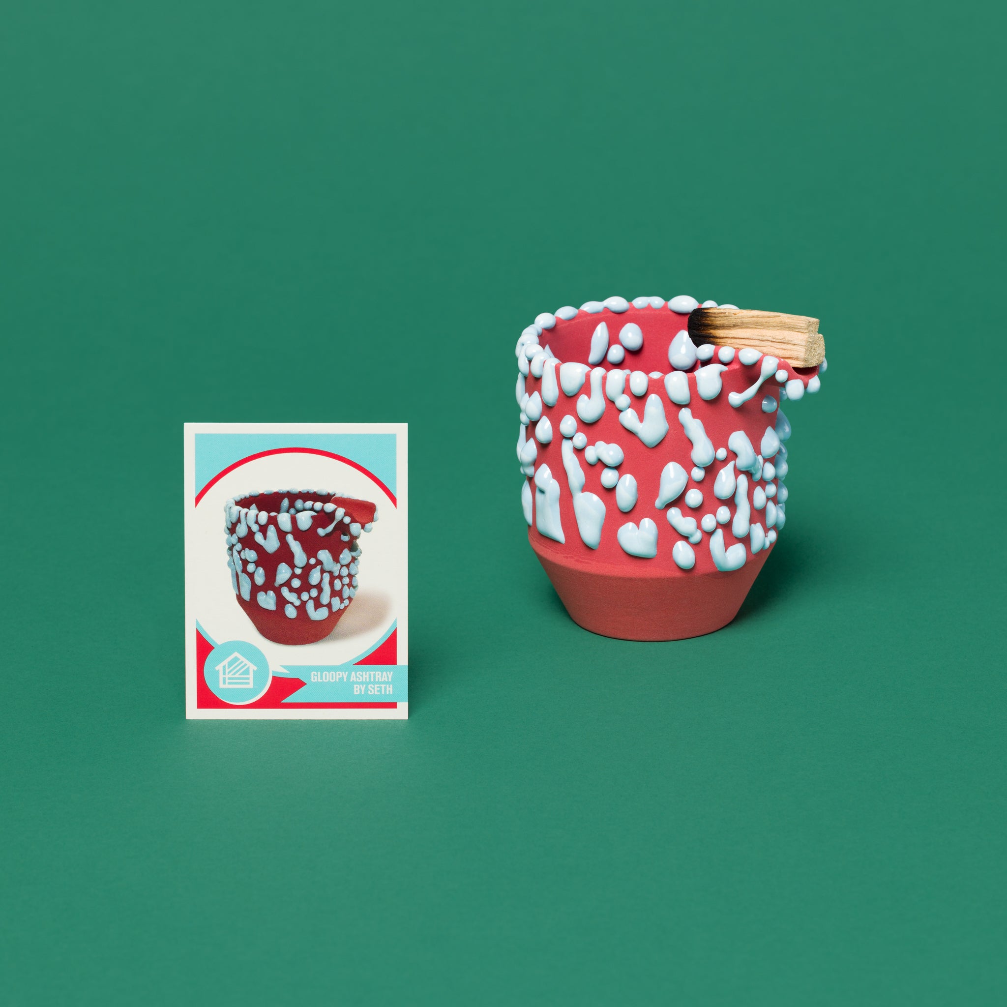 Gloopy Ashtray By Seth Rogen In Red & Aqua Houseplant HOUSEPLANT